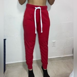 Red joggers